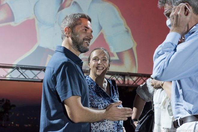 Ο Αμερικανός Πρέσβης, Geoffrey Pyatt, η Πρόεδρος της Κινηματογραφικής Εταιρίας Αθηνών, Μαρία Μπόμπολα και ο Καλλιτεχνικός Διευθυντής του Φεστιβάλ Λουκάς Κατσίκας.