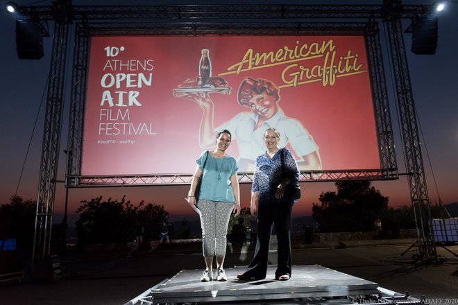 Η Πρόεδρος της Κινηματογραφικής Εταιρείας Αθηνών, Μαρία Μπόμπολα και η Εκτελεστική Διευθύντρια, Τατιάνα Παππά.